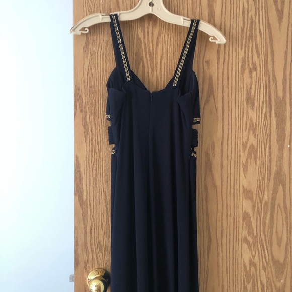 Laura Petites Navy Blue with Gold Sequin Dress - Picture 4 of 7